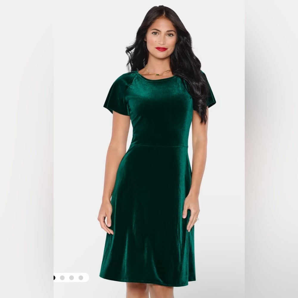 Women’s Velour Fit And Flare Dress - Spruceshad - Christmas party / family photo